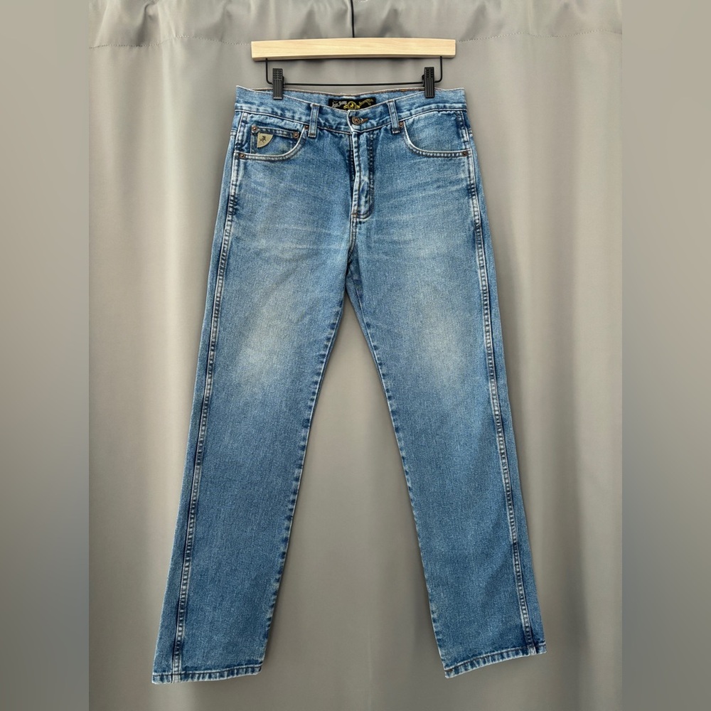 Men's Straight Jeans - Light Blue Denim